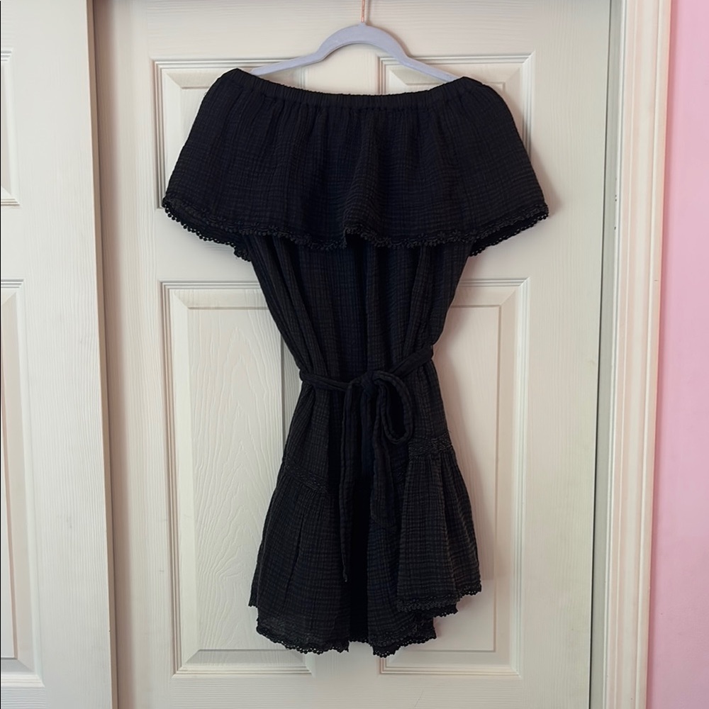 Daily Practice Anthropologie Elegant Black Off-Shoulder Dress